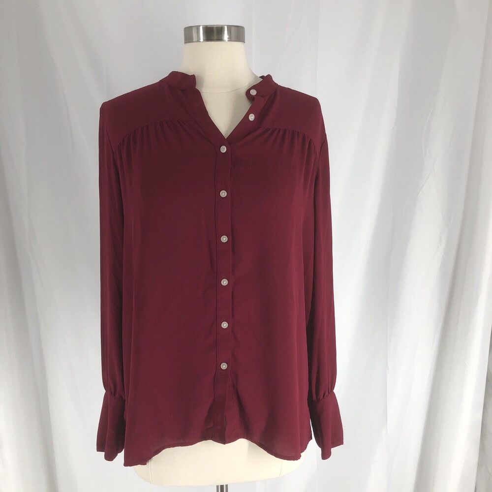 Loft Button Blouse, long sleeve Medium